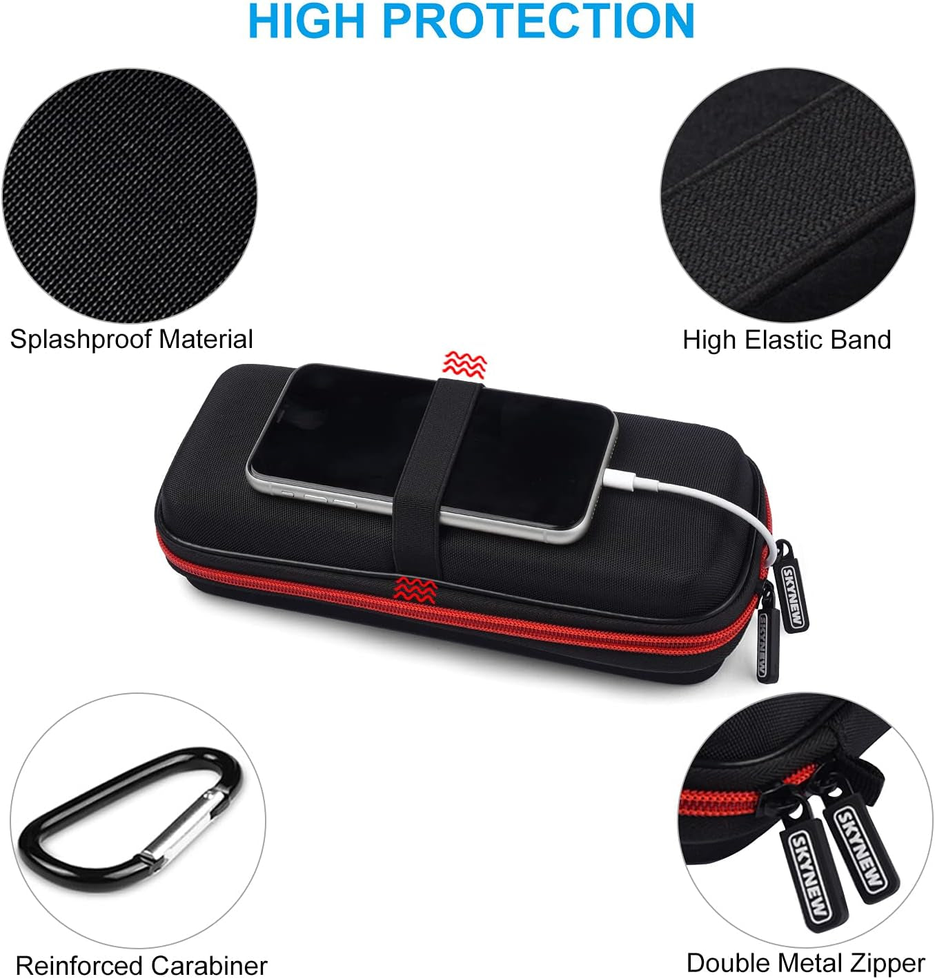 Hard Travel Case Fit for Ravpower 26800/20100/20000Mah, Anker Power Core 26800Mah/Powercore +26800Mah, Dulla M50000 Power Bank 12000Mah, ROMOSS 30000Mah, Lab599 Tx500 Radio by  (Large Black)